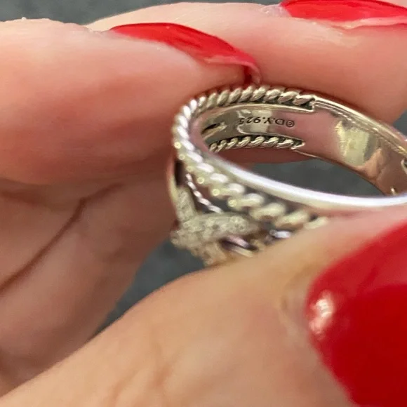 David Yurman Ring Crossover with Diamonds - Picture 3 of 7